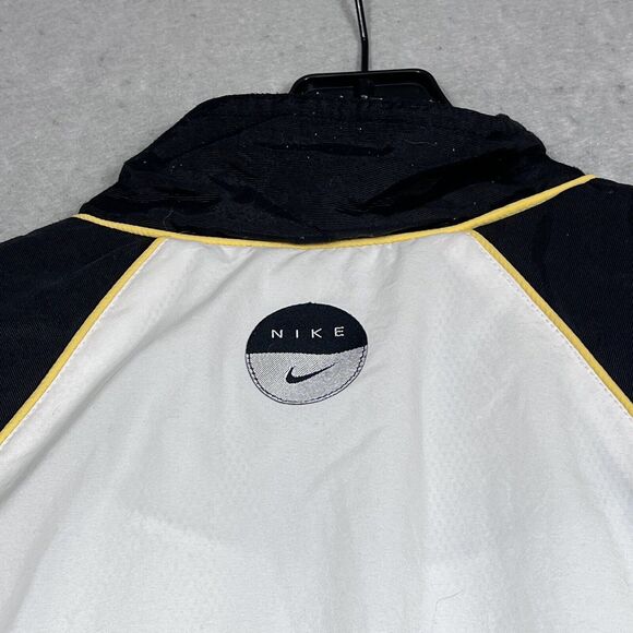 Vintage 90s Nike Windbreaker Jacket Womens Large Black/ White Lined Full Zip - Picture 9 of 14